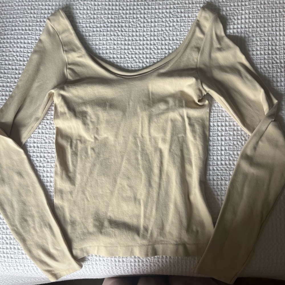 Urban Outfitters Cream Long Sleeve Top